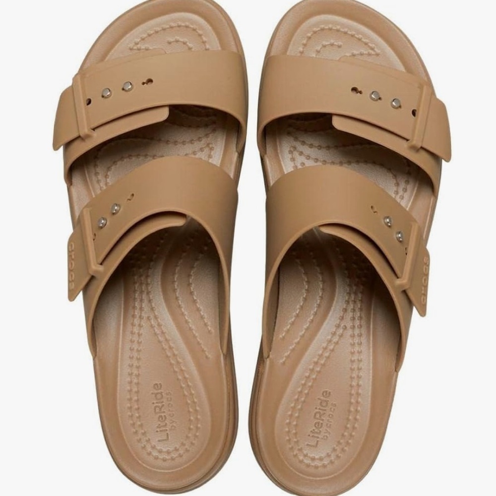 Crocs Women's Tan Platform Sandals - Picture 4 of 12